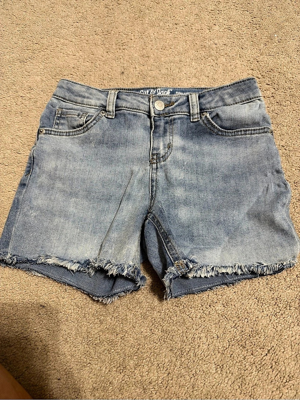 Cat & Jack Girls' Mid-Rise Cutoff Jean Shorts Blue Size 10/12